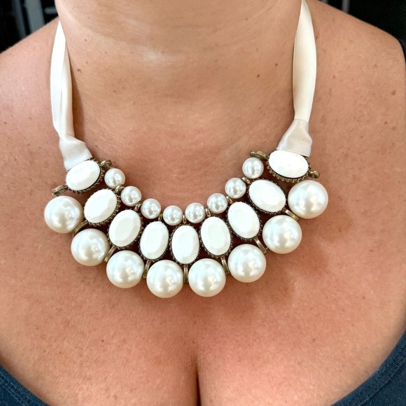 🎁  Unique Designer  Faux Pearl Necklace Choker Reversable. Cambodia designer - Picture 5 of 12